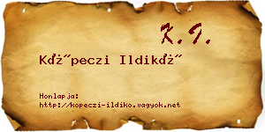 Köpeczi Ildikó névjegykártya