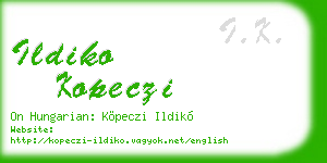 ildiko kopeczi business card